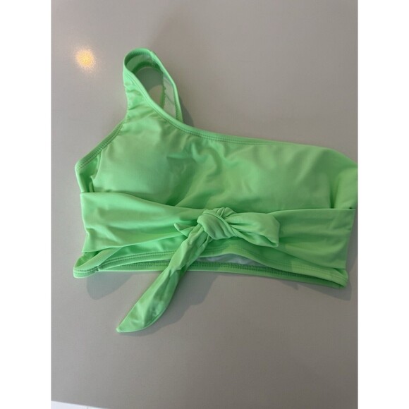 One Shoulder High Waisted Bikini Set Two Piece Tie High Leg Swimsuit green Small - Picture 8 of 13
